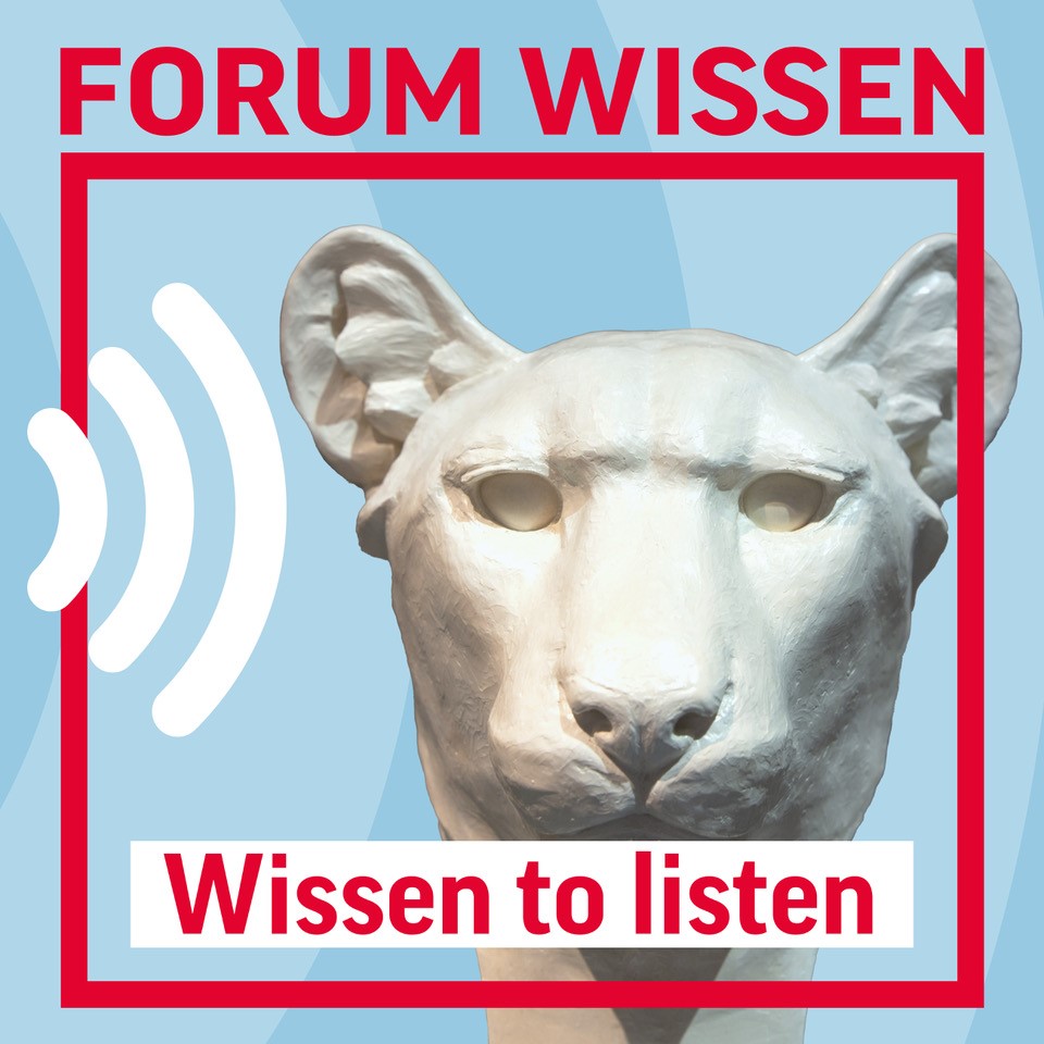 Visual des Podcast Wissen to listen mit Gepardenkopf
