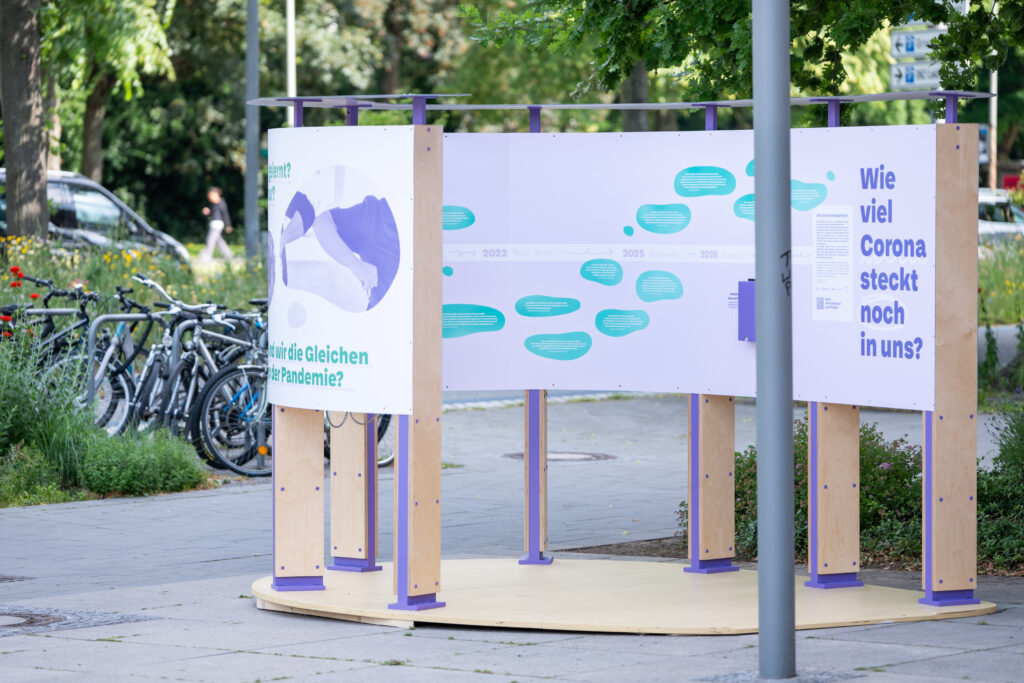 Ein Blick auf die neue Außeninstallation vor dem Museum Forum Wissen